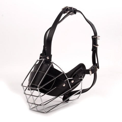 Black Metal Basket Dog Muzzle - Anti-Bite & Anti-Barking - XXL