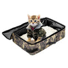 Camouflage Portable Foldable Cat Litter Box - Waterproof Travel Litter Pan for Cats