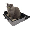 Gray Portable Foldable Cat Litter Box - Waterproof Travel Litter Pan for Cats