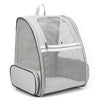 Gray Foldable Pet Carrier Backpack - Breathable Mesh Travel Bag for Cats & Small Dogs