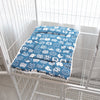 Tie-On Cat Cage Platform Pad - white cat pattern on Blue background (30x75cm)