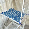 Cat Cage Platform Mat - white cat pattern on Blue background (40x60cm)