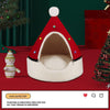 Festive Detachable Pet House - Cozy Red Santa Hat Design (S - 37x46cm)