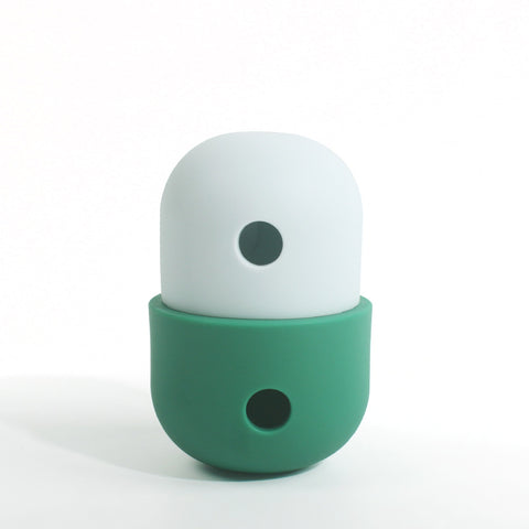 2 Pcs White And Green Interactive Pet Treat Dispensing Ball - Food-Grade Silicone Rolling Toy for Dogs with 1.5 cm Leakage Hole