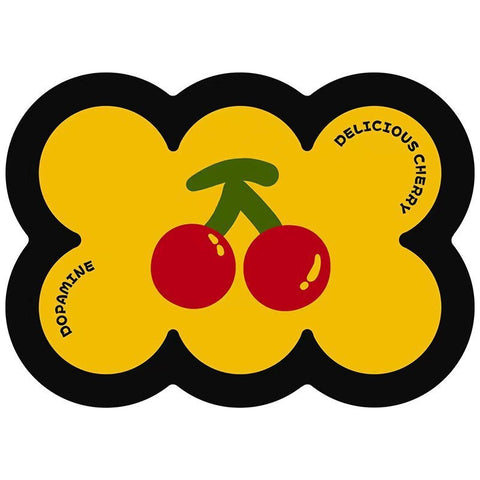 Style 10 Yellow,Black And Red Cherry Pattern Absorbent Diatomaceous Earth Pet Feeding Mat - Non-Slip & Quick Dry Placemat (50x80cm)