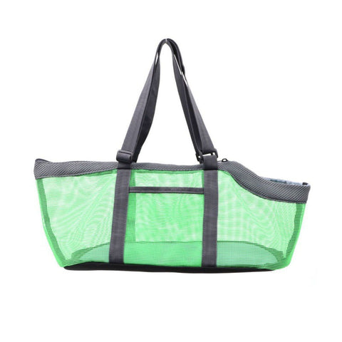 Green And Grey Lightweight Breathable Mesh Pet Carrier Handbag - Portable Travel Tote for Small Dogs & Cats up to 8kg