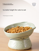 Green Vintage Slow Feeder Ceramic Pet Bowl - Anti-Choke Wide-Mouth Design for Cats & Dogs, Prevents Black Chin