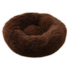Dark Coffee 50cm Cozy Round Pet Bed - Plush Cat & Dog Bed with Non-Slip Base, Machine Washable