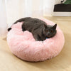 Wine Red 50cm Cozy Round Pet Bed - Plush Cat & Dog Bed with Non-Slip Base, Machine Washable