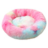 Multicolor 50cm Cozy Round Pet Bed - Plush Cat & Dog Bed with Non-Slip Base, Machine Washable