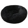 Black 50cm Cozy Round Pet Bed - Plush Cat & Dog Bed with Non-Slip Base, Machine Washable