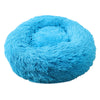 Blue 50cm Cozy Round Pet Bed - Plush Cat & Dog Bed with Non-Slip Base, Machine Washable