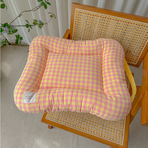 XS Orange All-Season Pet Bed - Soft Washable Dog & Cat Mat with Comfortable Cushion - Warm Winter Padding for Small to Large Pets