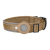 XL Khaki Secure Nylon Dog Collar with Built-in Apple AirTag (not included) Holder Case - Pet Tracker Accessory