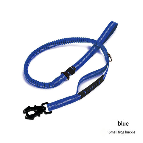 Blue Shock Absorbing Dog Leash with Reflective Stitching - 135cm for Small to Large Dogs