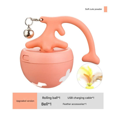 Rechargeable Interactive Cat Toy - Self-Rolling Ball with LED Light,Standard Edition Blue