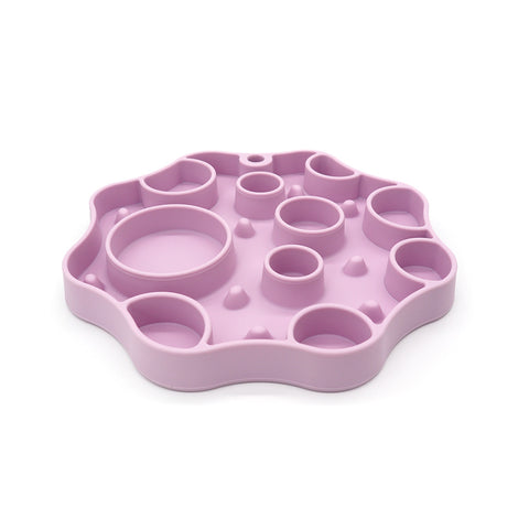 Silicone Dog Slow Feeder and Licking Mat - 2 in 1 Puzzle Bowl for Dog Slow Feeding(Light purple)