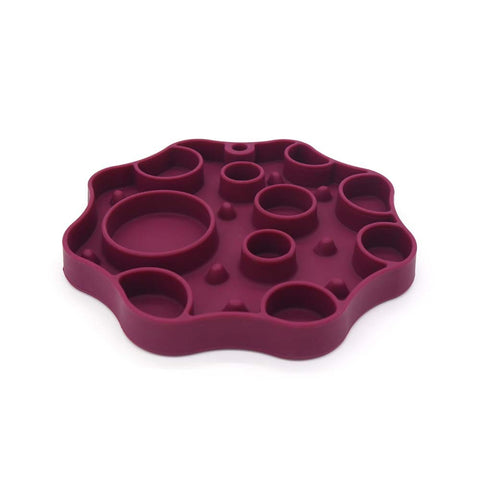 Silicone Dog Slow Feeder and Licking Mat - 2 in 1 Puzzle Bowl for Dog Slow Feeding(Grape purple)