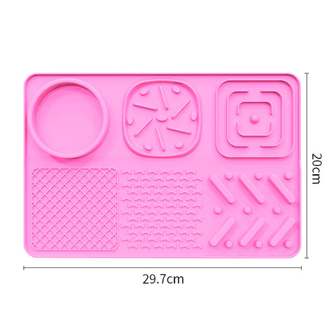 Pet Slow Feeder Lick Mat with Suction Cups - Anti-Anxiety Dog Feeding Mat(Pink)