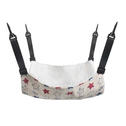 Cat Cage Hammock - Adjustable Double-Sided Pet Swing Bed with Hooks(Red Star)