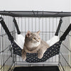 Cat Cage Hammock - Adjustable Double-Sided Pet Swing Bed with Hooks(Gray star)