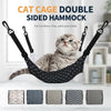 Cat Cage Hammock - Adjustable Double-Sided Pet Swing Bed with Hooks(White and blue stripes)