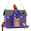 Charming House-Shaped Hanging Bird Feeder - Durable Metal Design for Wild Birds(purple)
