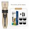 Professional Pet Grooming Hair Clipper Kit - Rechargeable, Low Noise, with Ceramic Blades & 5-Speed Adjustment(gold)