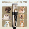 Professional Pet Grooming Hair Clipper Kit - Rechargeable, Low Noise, with Ceramic Blades & 5-Speed Adjustment(Platinum)
