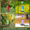 Elegant Hanging Hummingbird Feeder - Decorative Glass Nectar Bottle with Ant Moat, 6 Feeding Ports(Green)