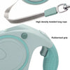 Blue and White 3M Retractable Dog Leash - Built-in LED Light (No Batteries) and Bag Holder
