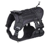 Black Tactical Dog Training Harness - Adjustable Vest for Training and Walking - M