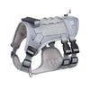 Gray Tactical Dog Training Harness - Adjustable Vest for Training and Walking - S