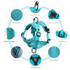 Blue Reflective Mesh Dog Harness and Leash Set - Adjustable No-Pull Vest - XL