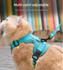 Rose Red Reflective Mesh Dog Harness and Leash Set - Adjustable No-Pull Vest - M
