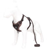 Brown Reflective Mesh Dog Harness and Leash Set - Adjustable No-Pull Vest - M