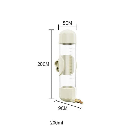 White Automatic Bird Water Feeder Bottle (200ml) - Leakproof No-Drip Dispenser for Parrots