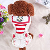 Red Cute Sailor Dog Outfit - Striped Shirt & Anchor Overalls for Small Dogs (Size : L )