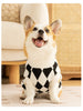Classic Argyle Dog Sweater - Black & White Knit for Corgis & Medium Breeds (Size : L)