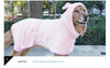 Purple Hooded Dog Bathrobe - Super Absorbent, Adjustable Fit, Cozy Pet Towel (Size : L)
