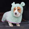 Green Hooded Dog Bathrobe - Super Absorbent, Adjustable Fit, Cozy Pet Towel (Size : L)