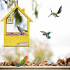 Pink Charming Wooden House Hanging Bird Feeder - Attract Wild Birds to Your Garden