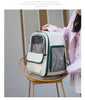 Beige And Pink Spacious Pet Carrier Backpack with Clear Window - Comfortable Travel Bag for Cats & Small Dogs