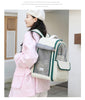 Beige And Yellow Spacious Pet Carrier Backpack with Clear Window - Comfortable Travel Bag for Cats & Small Dogs