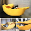 Green Cozy Banana Peel Pet Bed - Plush & Warm Cave House for Cats & Small Dogs (Large)