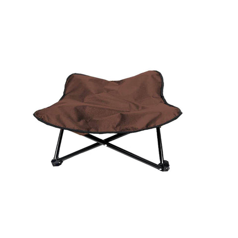 Brown Elevated Comfort Pet Bed - Portable & Foldable Dog Cat Cot - Durable 600D Oxford Fabric, Washable Cover, All Seasons