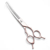Rose Gold and Silver Professional 6.5 Inch Pet Grooming Thinning Shears - 45-Tooth Stainless Steel Texturizing Scissors for Dogs & Cats