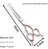Rose Gold and Silver Professional 6.5 Inch Pet Grooming Thinning Shears - 45-Tooth Stainless Steel Texturizing Scissors for Dogs & Cats