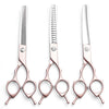 Rose Gold and Silver Professional 6.5 Inch Pet Grooming Thinning Shears - 45-Tooth Stainless Steel Texturizing Scissors for Dogs & Cats