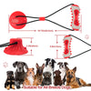 Yellow Interactive Dog Suction Cup Tug Toy - Durable TPR Chew & Treat Dispenser for Teeth Cleaning & Solo Play
